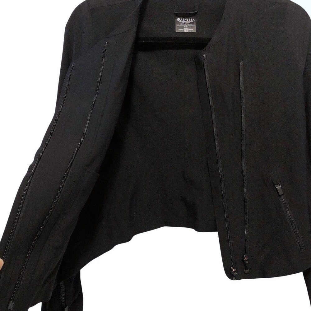 Athleta Solid Black Collarless Long Sleeve Double… - image 8